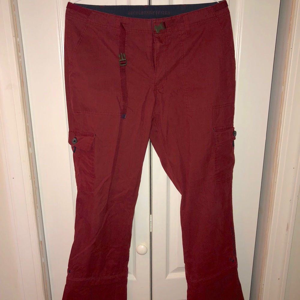 Abercrombie red cargo pants